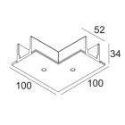 Delta Light - TRACK 3F DIM IN RECESSED COVER CORNER 90° B