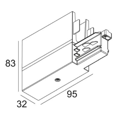 Delta Light - TRACK 3F DIM H END SUPPLY 12 B