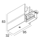 Delta Light - TRACK 3F DIM H END SUPPLY 12 B