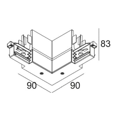 Delta Light - TRACK 3F DIM H CORNER 90° IN W