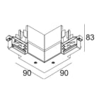 Delta Light - TRACK 3F DIM H CORNER 90° IN W