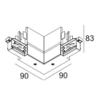 Delta Light - TRACK 3F DIM H CORNER 90° OUT W