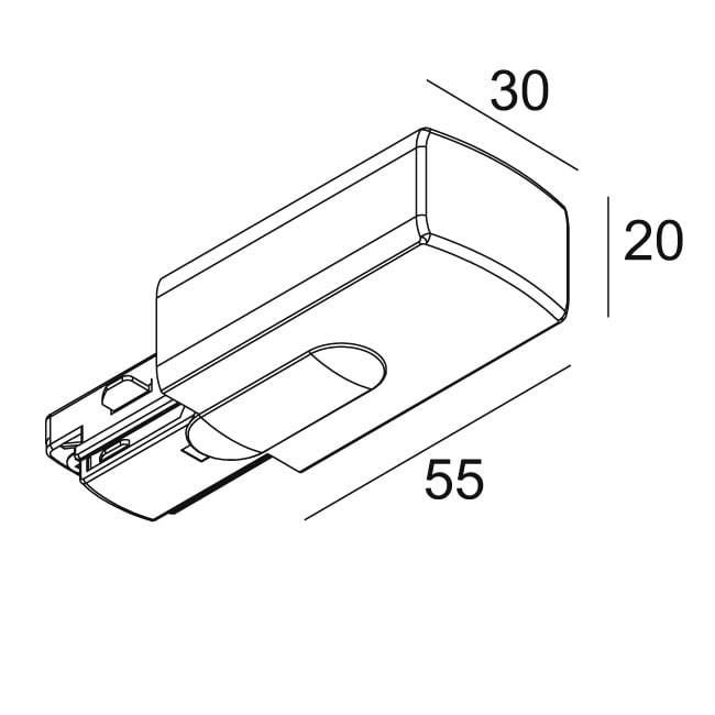 Delta Light - TRACK 1F ON END SUPPLY 11 W