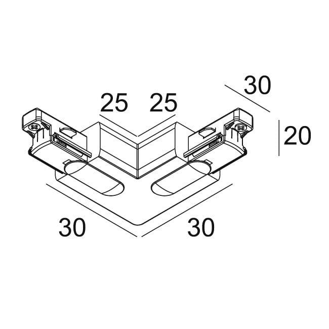 Delta Light - TRACK 1F ON CORNER 90° IN W