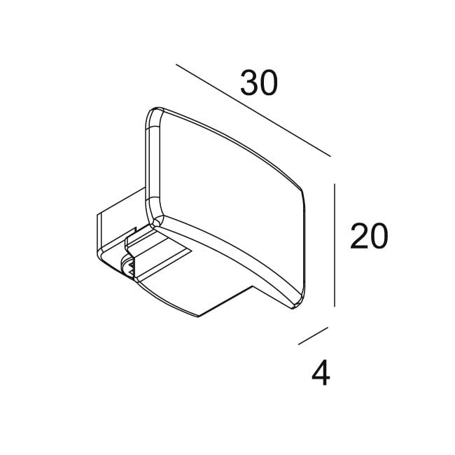 Delta Light - TRACK 1F ON END CAP W