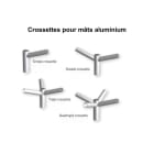 Petit Jean - Simple crossette KC en aluminium émerisé, 0.50m, 5 degrés pour fût 60 mm