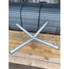 Petit Jean - Quadruple crossette KC en acier galvanisé, 0.50m, 5 degrés pour fût 60 mm