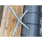 Petit Jean - Quadruple crossette KC en acier galvanisé, 0.50m, 5 degrés pour fût 60 mm