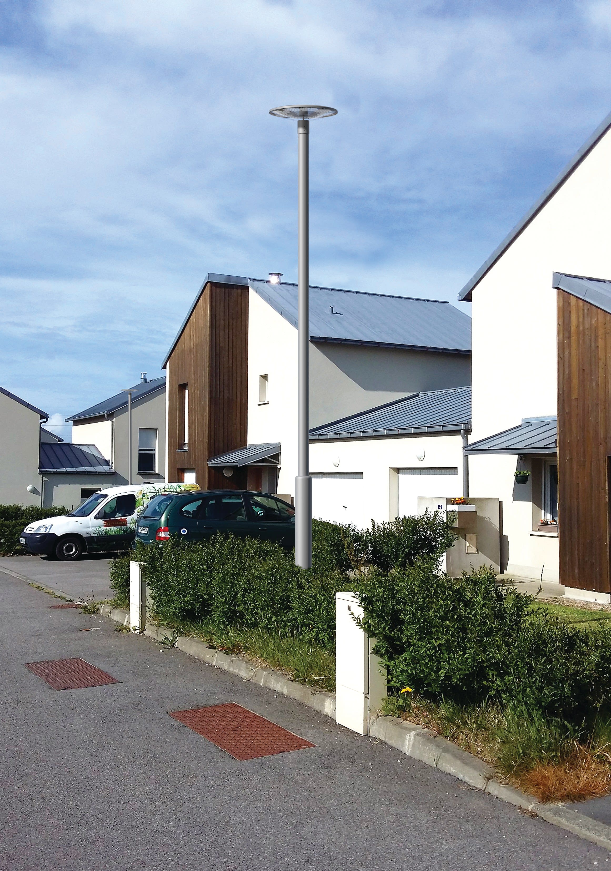 Petit Jean - Mât cylindrique rétreint en acier galvanisé 140/89 , hauteur 4m, sans tiges