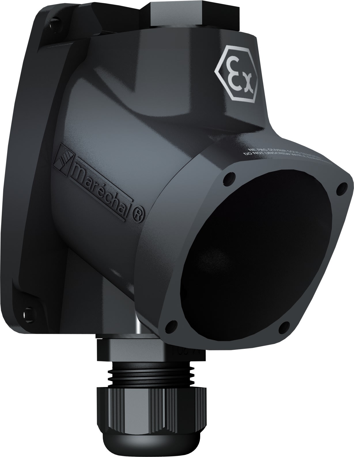 Marechal - DXN1 Boitier 30 Degrés Plastique Noir +Presse Étoupe M25 12-18MM