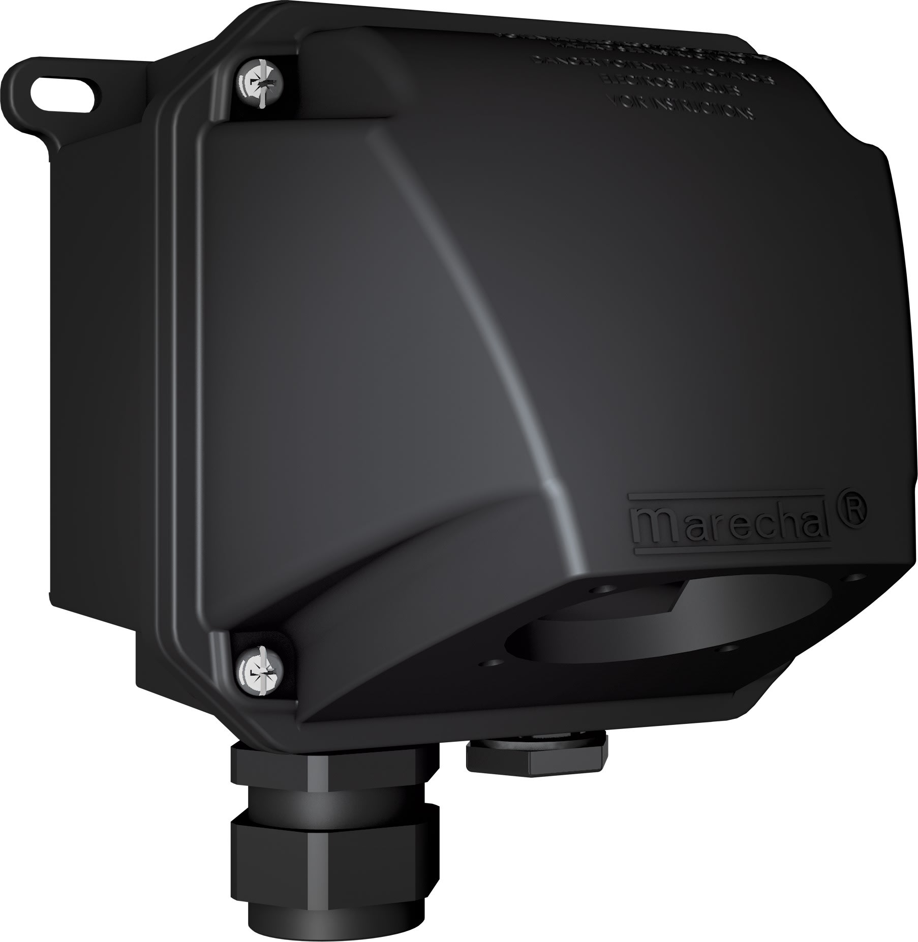 Marechal - DXN1 Boitier Plastique Noir +Manchon Incliné 70 Degrés M32 16-25MM