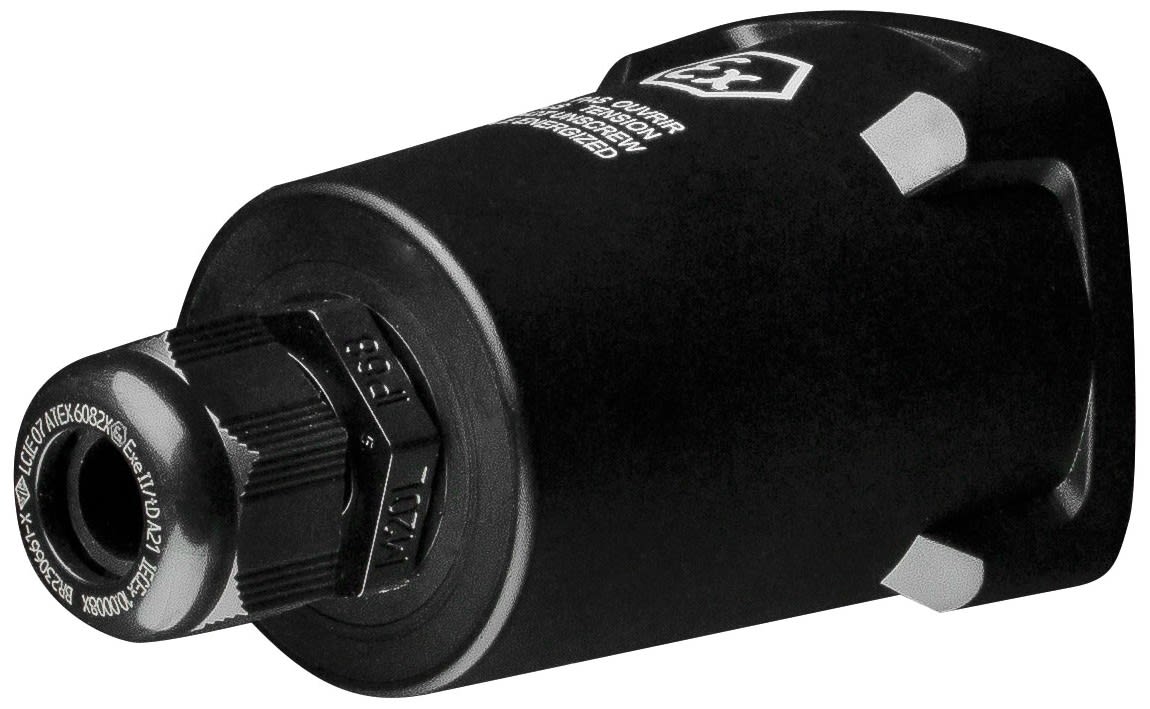 Marechal - DXN3 Poignée Droite Plastique Noir +Presse Étoupe M20 10-14MM