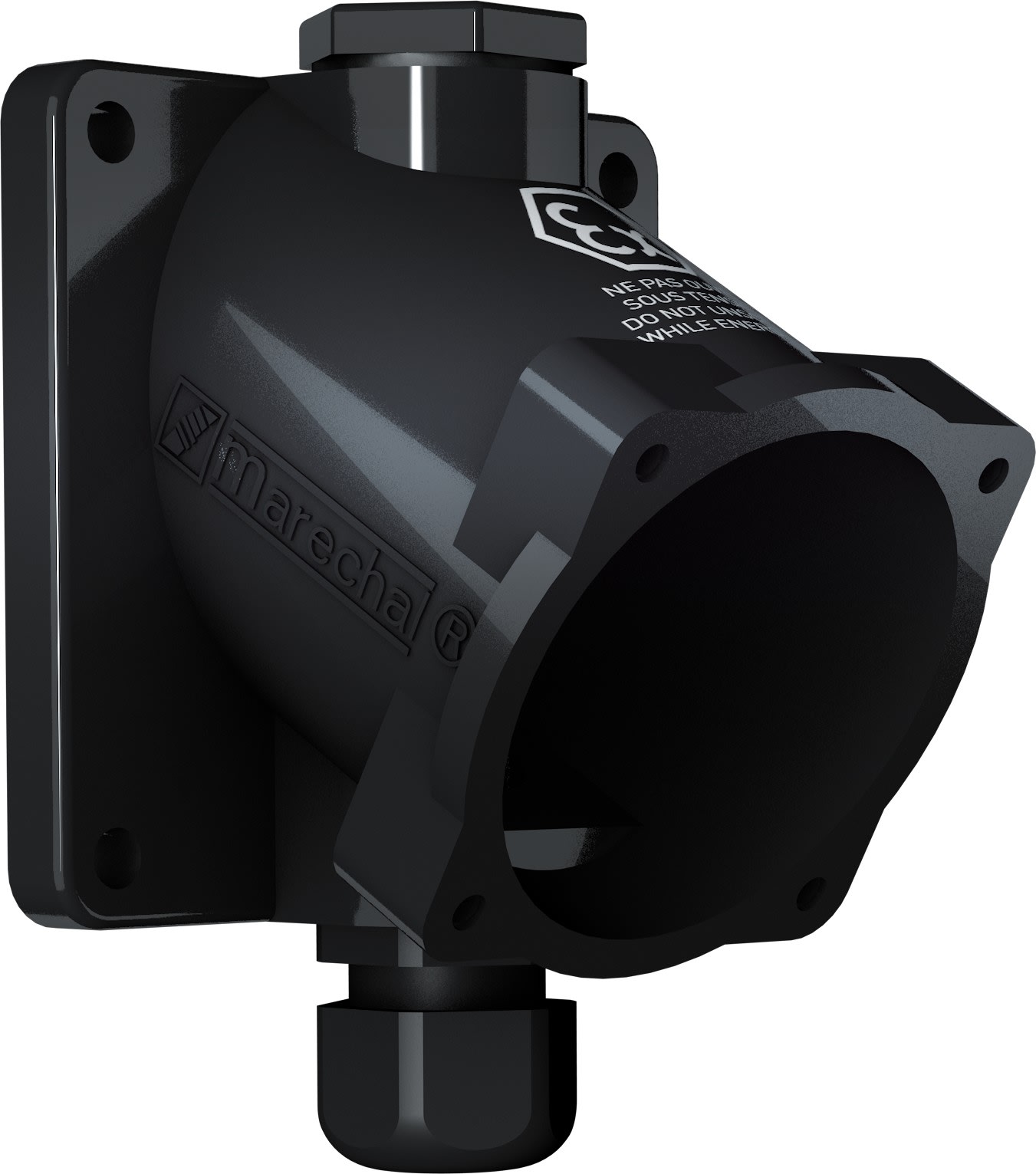 Marechal - DXN3 Boitier 30 Degrés Plastique Noir +Presse Étoupe M25 12-18MM