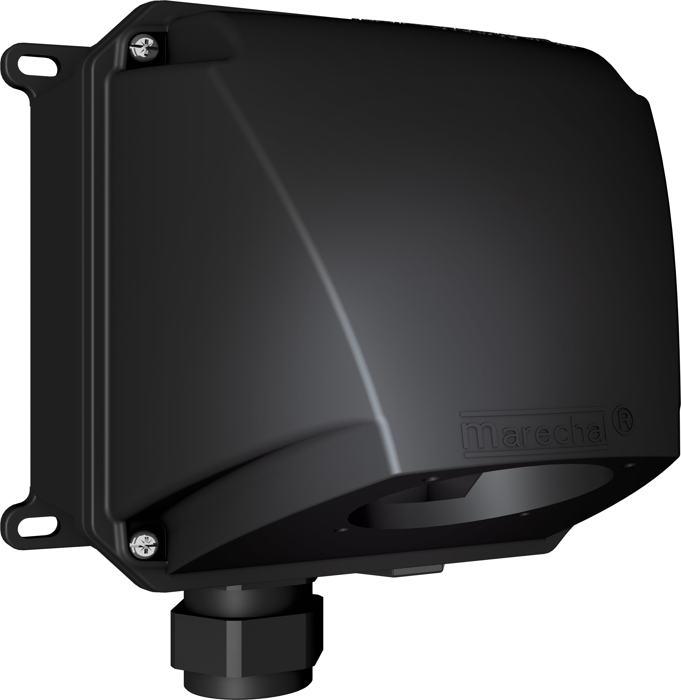 Marechal - DXN6 Boitier Plastique Noir +Manchon Incliné 70 Degrés M20 10-14MM