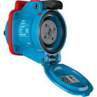 Marechal - DSN1 Prise F+Interrupteur Plastique Bleu IP66/67/69 2P 16A-20A 24V AC