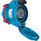 Marechal - DSN1 Prise F+Interrupteur Plastique Bleu IP66/67/69 2P 16A-20A 24V AC