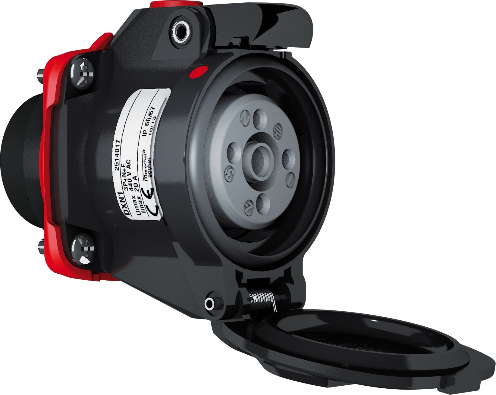 Marechal - DXN1 Prise F+Interrupteur ATEX/IECEx Zones 1/21/2/22 IP66/67 3P+N+T 16A-20A