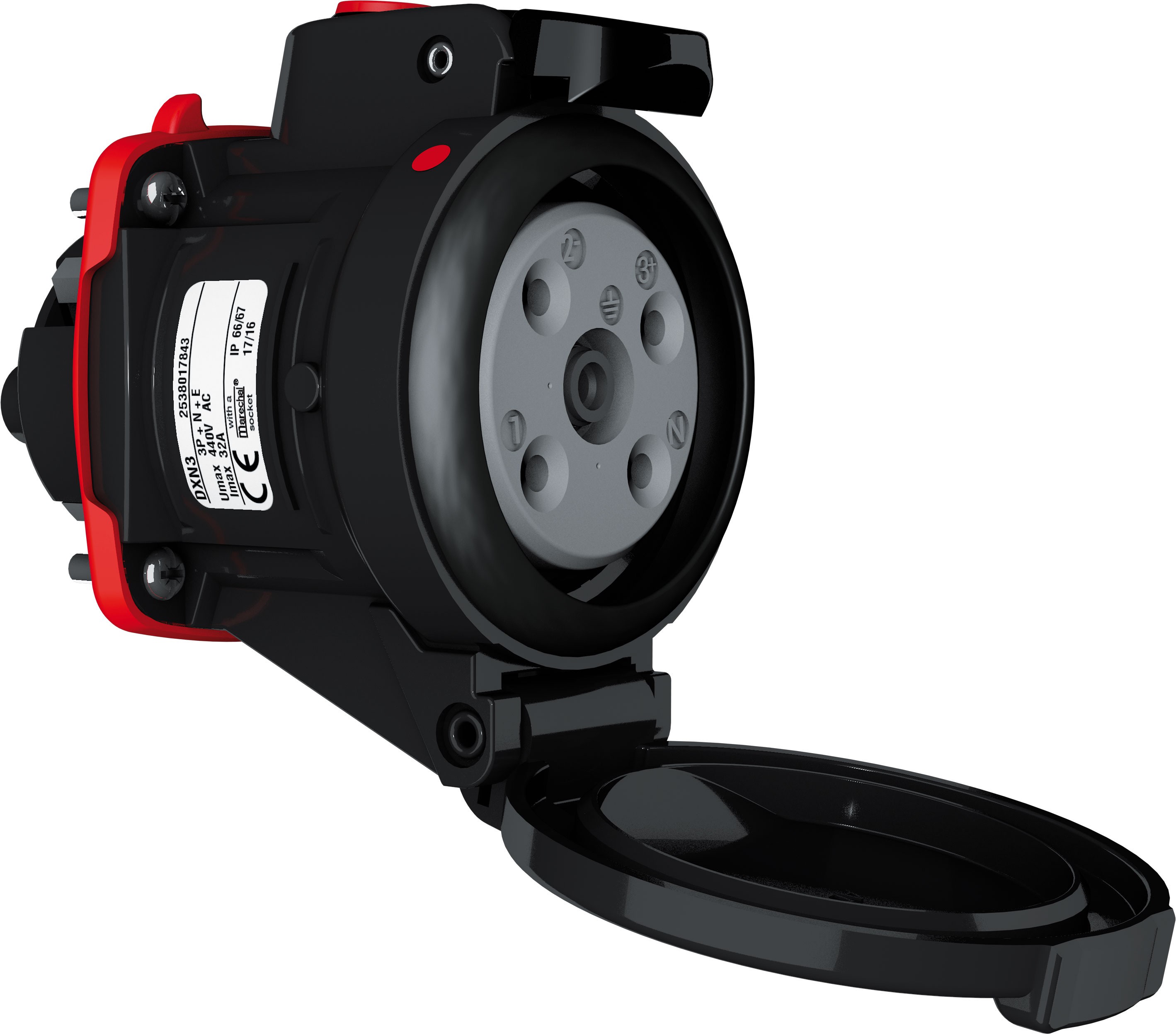 Marechal - DXN6 Prise F+Interrupteur ATEX/IECEx Zones 1/21/2/22 IP66/67 3P+N+T 63A 440V AC