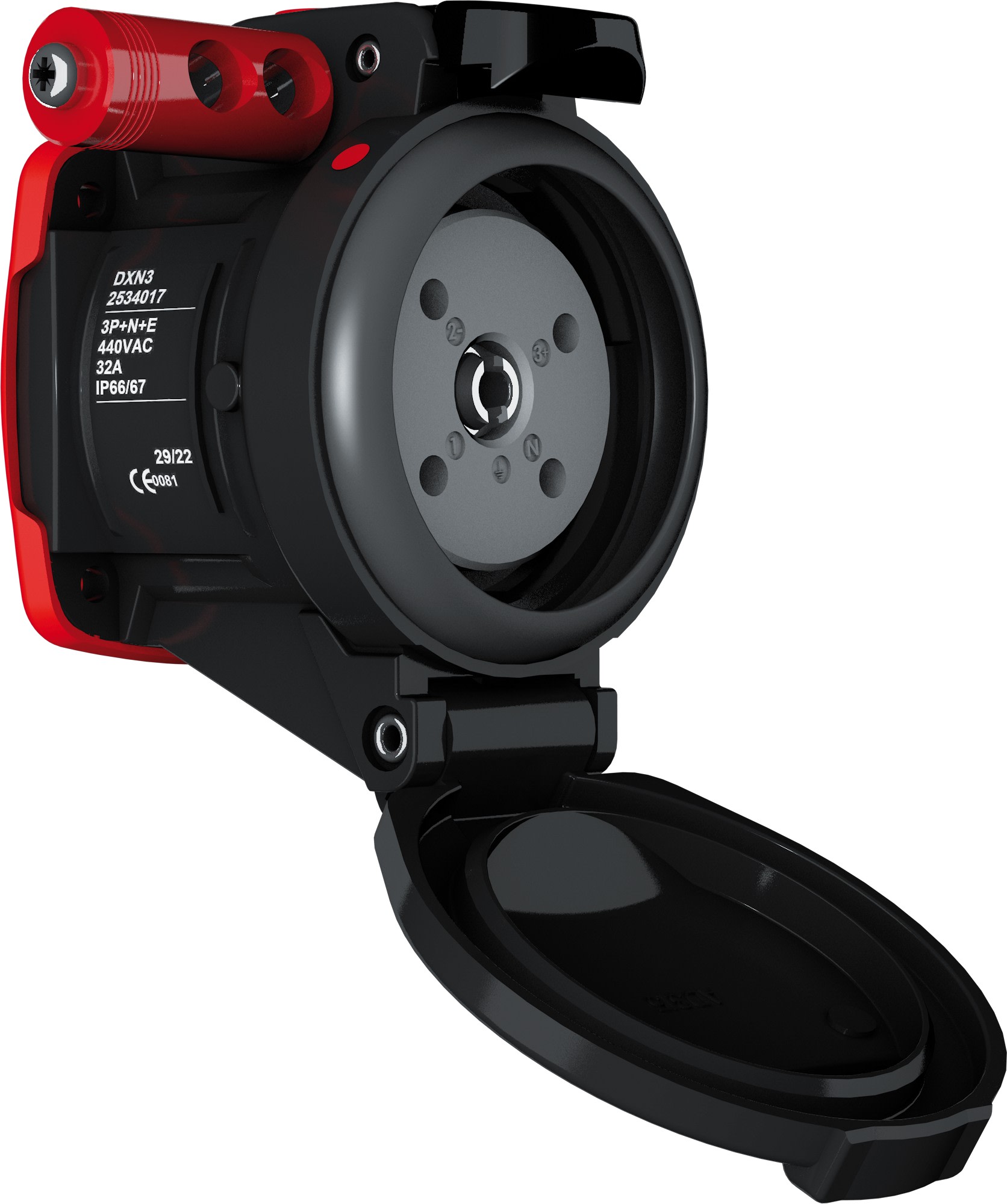 Marechal - DXN3 Prise F ATEX/IECEx Zones 2/22 Plastique Noir IP66/67 3P+T 40A 440V AC