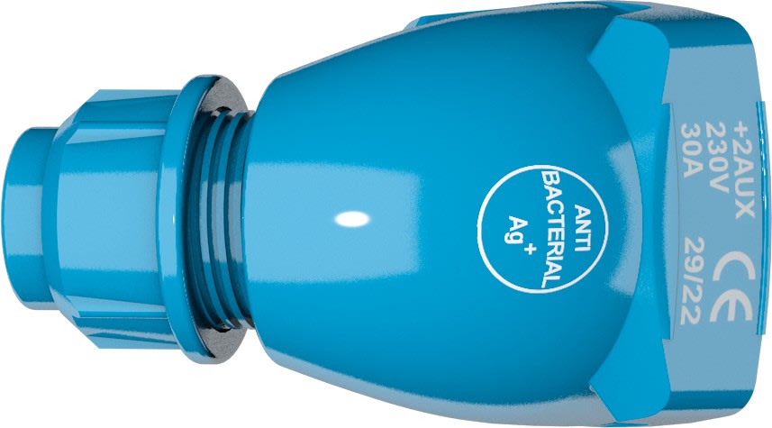 Marechal - Poignée Coudée Plastique Bleu Antibacterienne +Presse Étoupe 9-18MM