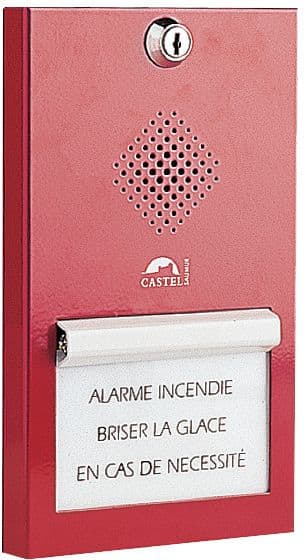 Castel - Boîtier d'alarme bris de glace phonique avec boîtier d'encastrement