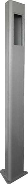Castel - Potelet 1,5m RAL 9006  Fixation par chevilles Ø 12 découpe pour XE2 petit Format