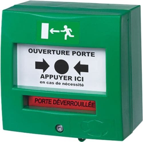 Castel - Déclencheur manuel vert 2 contacts sans capot