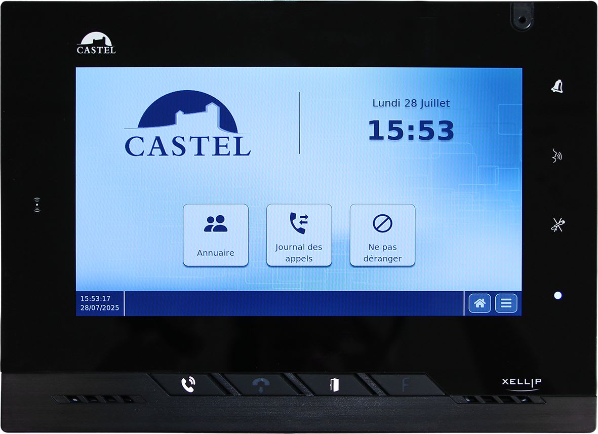 Castel - Moniteur de réception audio vidéo, écran couleur 7" tactile - alim PoE