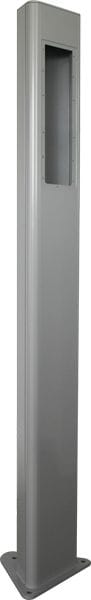 Castel - Potelet alu H1,5m RAL 9006 fix par chevilles non fournies, découpe pour CAP350