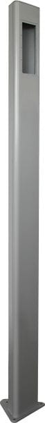 Castel - Potelet alu H2,2m RAL 9006 fix par chevilles non fournies, découpe pour CAP250