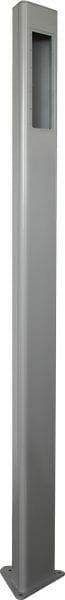 Castel - Potelet alu H2,2m RAL 9006 fix par chevilles non fournies, découpe pour CAP350