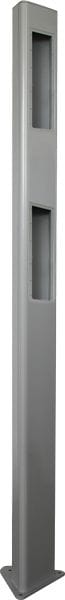 Castel - Potelet alu H2,2m RAL 9006 fix par chevilles non fournies, 2 découpe pour CAP350
