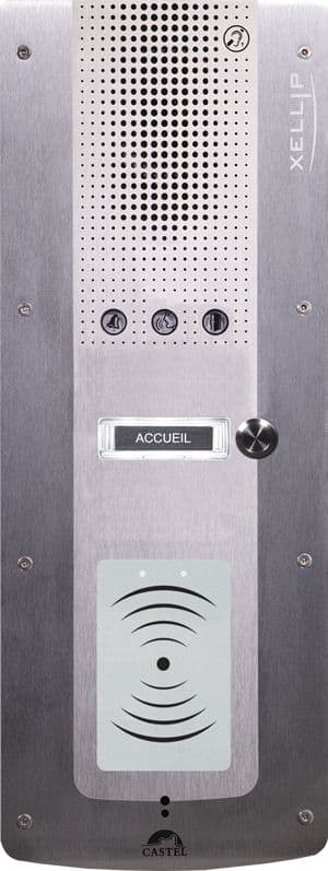 Castel - Portier audio IP/SIP 1 BP d'appel PHMR avec lecteur 13,56 MHz sécurisé