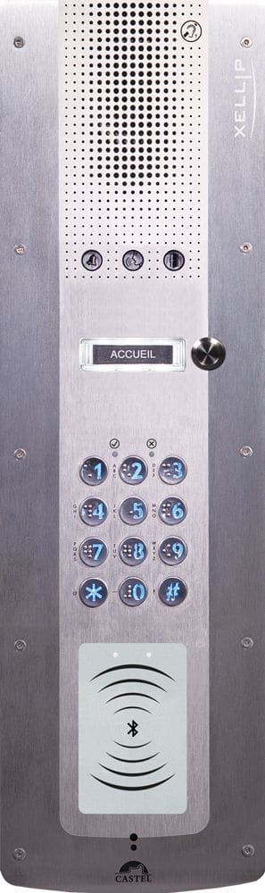 Castel - Portier audio IP/SIP 1 BP PHMR avec clavier et lecteur 13,56 MHz sécurisé