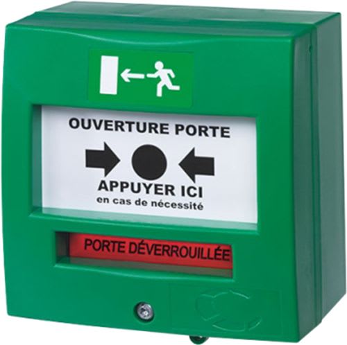 Castel - Déclencheur manuel vert 2 contacts sans capot