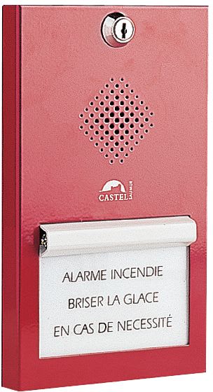 Castel - Boîtier d'alarme bris de glace phonique avec boîtier d'encastrement