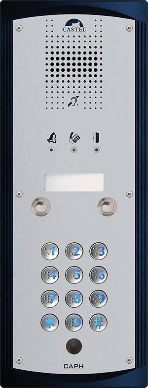 Castel - Portier audio 2 boutons d'appel + clavier loi Handicap avec carte bruit