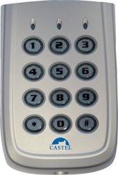 Castel - Clavier codé autonome IP65 avec 2 relais (prévoir alimentation 12/24V 0,25A)