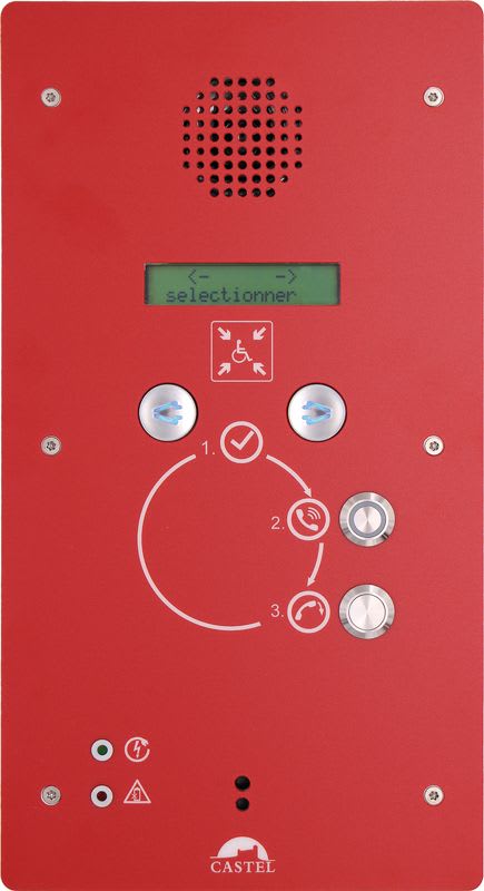 Castel - Centrale d'interphonie REFUGE avec afficheur LCD et alimentation secourue.