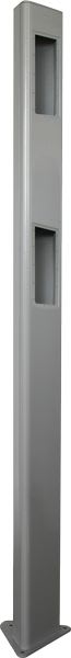 Castel - Potelet 2,2m RAL 9006  Fixation par chevilles Ø 12 pour 2 XE2 petit Format