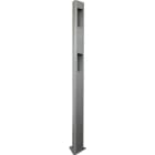 Castel - Potelet 2,2m RAL 9006 Fixation par chevilles Ø 12 pour 2 XE2 petit Format