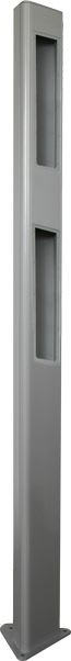 Castel - Potelet 2,2m RAL 9006  Fixation par chevilles Ø 12 pour 2 XE2 très grand format