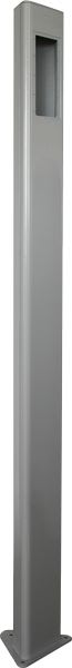 Castel - Potelet alu H2,2m RAL 9006 fix par chevilles non fournies, découpe pour CAP250