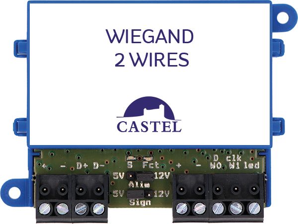 Castel - Carte de conversion wiegand vers protocole B2F- alim 12V