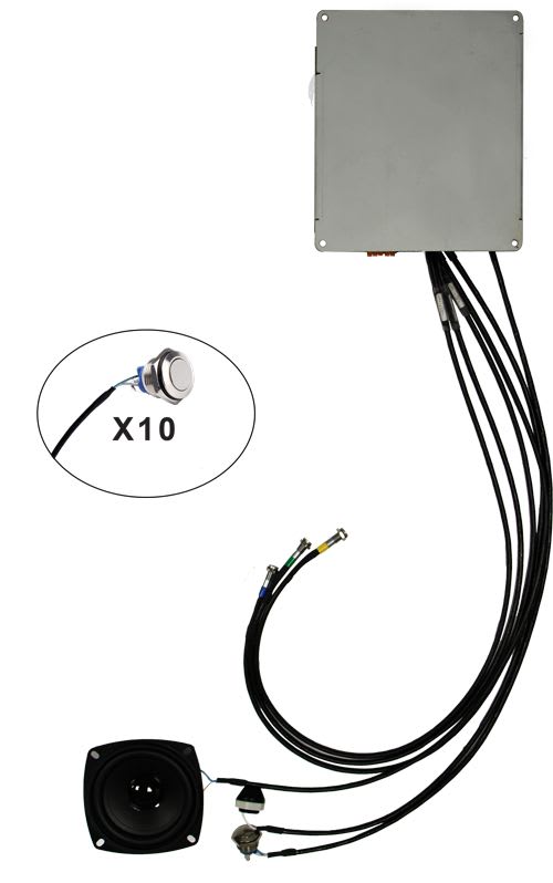 Castel - Kit portier audio micro, HP et 10 BP et 3 leds handicap PoE