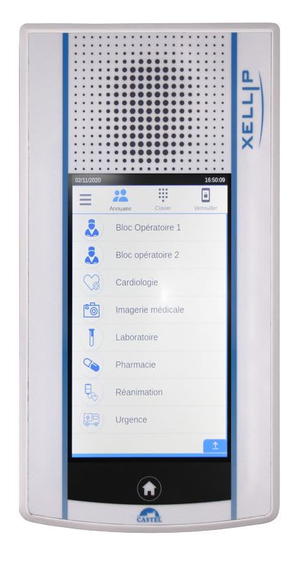 Castel - Poste tactile avec afficheur LCD couleur, audio - désinfectable - alim PoE