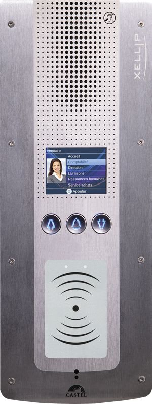 Castel - Portier audio IP/SIP à défilement PHMR avec lecteur 13,56 MHz sécurisé