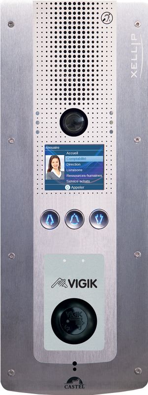 Castel - Portier video IP/SIP défilment loi Handicap et centrale vigik sortie wiegand PoE