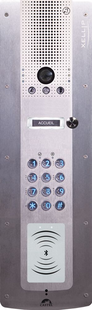 Castel - Portier audio video IP/SIP 1 BP PHMR avec clavier et lecteur 13,56 MHz sécurisé