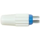TONNA - Fiche iec eco plastique blanc / bleu - mâle 9,52 droite